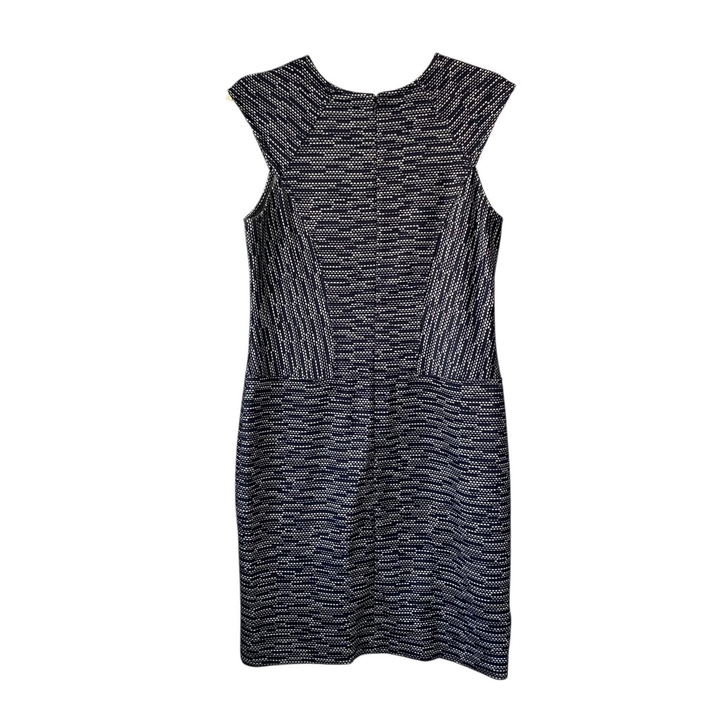 Ann Taylor Sheath Dress Career Work Wear Sleeveless Navy Blue White Size 6 - Picture 2 of 10